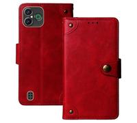 Anybird Rojo Retro Carcasa Funda para Doro Aurora A30 Magnética Premium Caso Protección Cuero Billetera Antigolpes Cover Teléfono Case