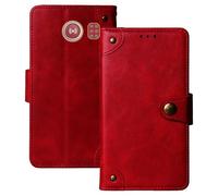 Anybird Rojo Retro Carcasa Funda para Doro Leva L20 / L21 / Doro DFC-0520 2.8" Magnética Premium Caso Protección Cuero Billetera Antigolpes Cover Teléfono Case