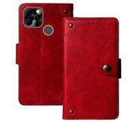 Anybird Rojo Retro Carcasa Funda para Maxcom Smart MS651 6.51" Magnética Premium Caso Protección Cuero Billetera Antigolpes Cover Teléfono Case