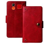 Anybird Rojo Retro Carcasa Funda para Nomi i2320 2.31" Magnética Premium Caso Protección Cuero Billetera Antigolpes Cover Teléfono Case