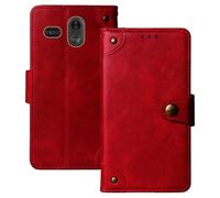Anybird Rojo Retro Carcasa Funda para Trevi MAX 24 Nero 2.2" Magnética Premium Caso Protección Cuero Billetera Antigolpes Cover Teléfono Case