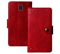 Anybird Rojo Retro Carcasa Funda para TTfone Comet TT100 1.77" Magnética Premium Caso Protección Cuero Billetera Antigolpes Cover Teléfono Case