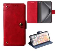 Anybird Rojo Retro Carcasa TPU Silicona Funda para DOOGEE Blade 20 MAX 6.6" Magnética Premium Caso Protección Cuero Billetera Antigolpes Cover Teléfono Case