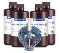 Anycubic ABS-Like 2.0 Resina 3D, 55 MPa Alta Resistencia a la Flexión, 85HD Máxima Dureza, Baja Viscosidad, Excelente Precisión para Todas las Impresoras 3D de Resina LCD/DLP de 405 nm, Gris, 4000g