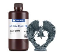 Anycubic ABS-Like 2.0 Resina 3D, 55 MPa Alta Resistencia a la Flexión, 85HD Máxima Dureza, Baja Viscosidad, Excelente Precisión para Todas las Impresoras 3D de Resina LCD/DLP de 405 nm, HD Gris, 1000g