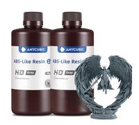 Anycubic ABS-Like 2.0 Resina 3D, 55 MPa Alta Resistencia a la Flexión, 85HD Máxima Dureza, Baja Viscosidad, Excelente Precisión para Todas las Impresoras 3D de Resina LCD/DLP de 405 nm, HD Gris, 2000g