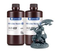 Anycubic ABS-Like 2.0 Resina Alta Resiliencia, Baja Viscosidad para Alta Tasa de Éxito, Dureza Máxima 85HD, Compatible con Todas las Impresoras 3D Resina 405nm LCD/DLP, HD Gris, 2000g