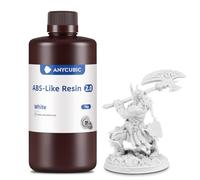 Anycubic ABS-Like 2.0 Resina Alta Resiliencia, Baja Viscosidad para Alta Tasa de Éxito, Dureza Máxima 85HD, Compatible con Todas las Impresoras 3D Resina 405nm LCD/DLP, Blanco, 1000g