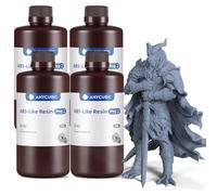 ANYCUBIC ABS-Like Pro 2 Resina de impresión 3D de color gris, 4 unidades, con mayor resistencia y tenacidad, alta precisión y baja contracción, compatible con todas las impresoras 3D de resina