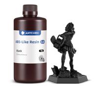 ANYCUBIC ABS-Like Resin 3.0, Resina para Impresora 3D con Excelente Dureza y Tenacidad, Alta Precisión, Bajo Olor 405 nm Resina Curable para Impresoras 3D de Resina, Negro, 1000g