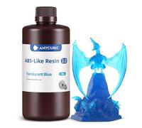 ANYCUBIC ABS-Like Resin 3.0, Resina para Impresora 3D con Excelente Dureza y Tenacidad, Alta Precisión, Bajo Olor 405 nm Resina Curable para Impresoras 3D de Resina, Azul Translúcido, 1000g