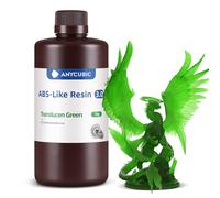 ANYCUBIC ABS-Like Resin 3.0, Resina para Impresora 3D con Excelente Dureza y Tenacidad, Alta Precisión, Bajo Olor 405 nm Resina Curable para Impresoras 3D de Resina, Verde Translúcido, 1000g