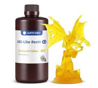 ANYCUBIC ABS-Like Resin 3.0, Resina para Impresora 3D con Excelente Dureza y Tenacidad, Alta Precisión, Bajo Olor 405 nm Resina Curable para Impresoras 3D de Resina, Amarillo Translúcido, 1000g