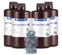 ANYCUBIC ABS-Like Resin 3.0, Resina para Impresora 3D con Excelente Dureza y Tenacidad, Alta Precisión, Bajo Olor 405 nm Resina Curable para Impresoras 3D de Resina, Gris, 4000g