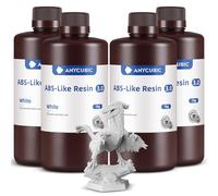 ANYCUBIC ABS-Like Resin 3.0, Resina para Impresora 3D con Excelente Dureza y Tenacidad, Alta Precisión, Bajo Olor 405 nm Resina Curable para Impresoras 3D de Resina, Blanco, 4000g