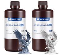 Anycubic ABS-Like Resin Pro 2, Resina para Impresora 3D con lmproved Tenacidad, Más Resistente a la Flexión,Alta Fluidez y Alta Tasa de Éxito,Compatibilidad con LCD y DLP Impresoras 3D,2kg Gris&Blanco
