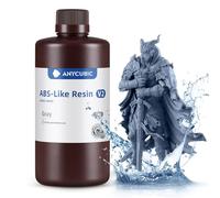 ANYCUBIC ABS-Like Resin V2, Resina Lavable en Agua de Impresora 3D, Alta Dureza y Durabilidad, Alta Precisión y Fácil de Post-Procesar, Ideal para Todas Las Impresoras 3D de Resina LCD (Gris, 1kg)