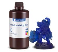 ANYCUBIC DIY Resina de Mezcla de Color, 405 nm SLA UV Resina de Curado con Mezcla de Color DIY, Transparencia Ajustable, Soporta 100+ Depuración de Color, Cian Claro, 1000g