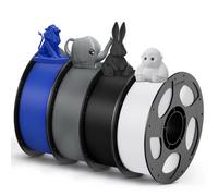 ANYCUBIC Filamento PETG de 1,75 mm, Filamento para Impresoras 3D Robusto y Duradero, Baja Deformación y Excelente Adhesión de Capas,4kg PETG,Negro + Blanco + Textura Gris + Azul