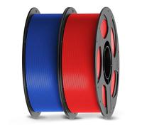 ANYCUBIC Filamento PLA de 1,75 mm, recambio PLA y kit de bobina, filamento PLA para impresora 3D, embalaje al vacío, identificación inteligente, 2 kg, rojo y azul