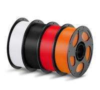 ANYCUBIC Filamento PLA de 1,75 mm, recambio PLA y kit de bobina, filamento PLA para impresora 3D, embalaje al vacío, identificación inteligente, 4 kg, negro, blanco, rojo, naranja
