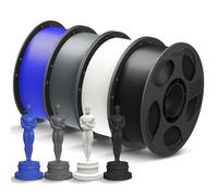 ANYCUBIC Filamento PLA Plus para Impresora 3D,Filamento PLA Plus con Bobina Desmontable,Filamento 3D Mejorado de Dureza,Inteligente RFID,Negro Perla&Blanco Brillante&Textura Gris&Azul Deslumbrante,4kg
