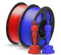 ANYCUBIC Filamento PLA Plus para Impresora 3D, Filamento PLA Plus con Bobina Desmontable, Filamento 3D Mejorado de Dureza,Impresión Inteligente RFID, Azul Deslumbrante & Rojo Brillante,2kg