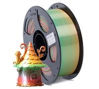 ANYCUBIC Filamento PLA Seda, 3D Filamento Seda 1,75mm, Filamento Impresora 3D Brillo Controlable, Texturas Seda, Color Precioso, Arcoíris, 16m
