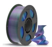 ANYCUBIC Filamento PLA Seda, Filamento Seda Tricolor 1,75mm, Filamento Impresora 3D Brillo Controlable, Texturas Seda, Color Precioso, 1KG, Azul Verde Morado