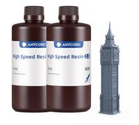 ANYCUBIC High Speed 2.0 Resina para Impresora 3D, Resina 3D Altamente Activa, Baja Viscosidad y Muy Líquida, 170 mm/h de Impresión a Ultra Alta Velocidad con Anycubic Photon Mono M7 Pro, Gris 2000g