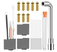 Anycubic Kobra 3 Hotend Kit | Kit caliente para impresora 3D con 8 boquillas de latón de 0,4 mm, llave de boquilla, 10 agujas de limpieza y 2 fundas de silicona | Compatible con Kobra 3/Kobra 3 Combo