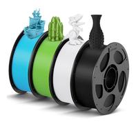 ANYCUBIC PLA Filamento, 4KG PLA Filamento para Impresora 3D con Carrete Desmontable, 1,75mm +/- 0,02 mm, Filamento de ldentificación Inteligente, Negro&Blanco&Hoja de Primavera&Turquesa Tropical
