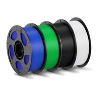 ANYCUBIC PLA Filamento de Impresora 3D, Filamento de identificación inteligente, Carrete Extraíble y Reutilizable, 1,75mm Precisión Dimensional +/- 0,02mm, 4KG, Blanco + Negro + Verde + Azul