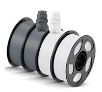 ANYCUBIC PLA Filamento de Impresora 3D, Filamento de identificación inteligente, Carrete Extraíble y Reutilizable, 1,75mm Precisión Dimensional +/- 0,02mm, 4KG, Textura Gris & Blanco