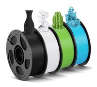 ANYCUBIC PLA Filamento de Impresora 3D, Filamento de identificación inteligente,Carrete Extraíble y Reutilizable, 1,75mm Precisión Dimensional +/- 0,02mm,4KG,Negro+Blanco+Spring Leaf+Turquesa Tropical