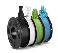 ANYCUBIC PLA Filamento de Impresora 3D, RFID Filamento para Impresión Inteligente, 1,75mm Precisión Dimensional +/- 0,02mm, Carrete 4KG, Negro + Blanco + Spring Leaf +Tropical Turquoise