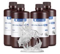 ANYCUBIC Resina ABS-Like Pro 2,Resina para Impresora 3D, Alta Precisión y Mínima Contracción, Amplia Compatibilidad para Todas las Impresoras 3D de Resina (Transparente, 4000g)