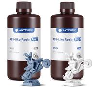 ANYCUBIC Resina ABS-Like Pro 2, Resina para Impresora 3D con Mayor Resistencia y Dureza, Alta Precisión y Mínima Contracción, Amplia Compatibilidad para LCD/DLP/SLA Impresoras 3D (Gris&Blanco 2000g)