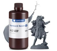 Anycubic Resina Estándar V2 para Impresora 3d, UV 405nm Curado 1kg, HD Gris