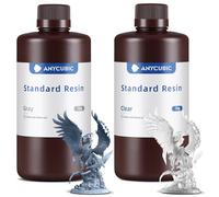 ANYCUBIC Standard Resin para Impresora 3D, Resina UV 405 nm Estándar Resina, con Alta Precisión y Curado Rápido y Excelente Fluidez para la Impresoras 3D LCD DLP (Gris y Transparente, 2KG)
