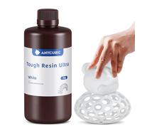 ANYCUBIC Tough Resin Ultra, Resina Resistente para Impresora 3D, Ultra Fuerte y Robusta, Duradera Resistencia al Impacto, Adecuada para todas las Impresoras 3D de Resina DLP/LCD (Blanco, 1000g)