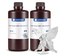 ANYCUBIC Water-Wash ABS-Like 3.0 Resina 3D, Resina Impresoras 3D lavable con Agua, Alta Resistencia y Precisión, Baja Tasa Contracción, Compatible con Todas las Impresoras 3D Resina LCD(Blanco, 2kg)