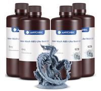 ANYCUBIC Water-Wash ABS-Like 3.0 Resina 3D, Resina Impresoras 3D lavable con Agua, Alta Resistencia y Precisión, Baja Tasa de Contracción, Compatible con Todas las Impresoras 3D Resina LCD(Gris, 1kg)