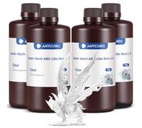 ANYCUBIC Water-Wash ABS-Like 3.0 Resina 3D, Resina Impresoras lavable con Agua, Alta Resistencia y Precisión, Baja Tasa Contracción, Compatible con Todas las Impresoras Resina LCD(Transparente, 4kg)