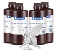 ANYCUBIC Water-Wash ABS-Like 3.0 Resina 3D, Resina Impresoras lavable con Agua, Alta Resistencia y Precisión, Baja Tasa de Contracción, Compatible con Todas las Impresoras 3D Resina LCD(Blanco, 4kg)