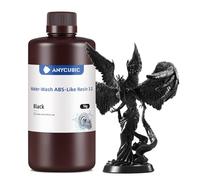Anycubic Water-Wash ABS-Like 3.0 Resina Impresora, Resina 3d Lavable Agua, Alta Resiliencia y Resistencia, Baja Tasa de Contracción y Menor Viscosidad, Compatible con LCD Impresoras 3D(Negro, 1kg)