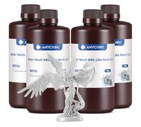 Anycubic Water-Wash ABS-Like 3.0 Resina Impresora, Resina 3d Lavable Agua, Alta Resiliencia y Resistencia, Baja Tasa de Contracción y Menor Viscosidad, Compatible con LCD Impresoras 3D(Blanco, 4kg)