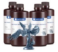 Anycubic Water-Wash ABS-Like 3.0 Resina Impresora, Resina 3d Lavable Agua, Alta Resiliencia y Resistencia, Baja Tasa de Contracción y Menor Viscosidad, Compatible con LCD Impresoras 3D(Gris, 4kg)