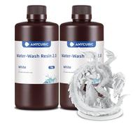 ANYCUBIC Water Wash Resin 2.0, Resina 3D de Curado UV de Alta Precisión, Bajo Olor, Resina para Impresoras 3D 4K/6K/8K LCD/DLP (Blanco, 2000g)