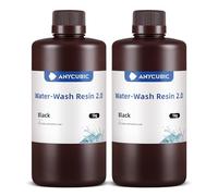 ANYCUBIC Water-Wash Resin 2.0, Resina para Impresoras 3D, Resina 3D de Alta Precisión de 405nm, Resina de Baja Contracción para Impresoras 3D de Resina DLP con Capacidad 4K/8K/12K LCD (Negro, 2000g)
